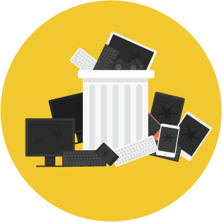 electronics waste bin icon