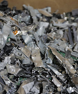 a pile of hard drive shreddings