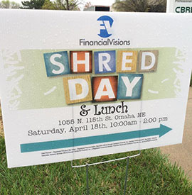 Shred Day & Lunch sign