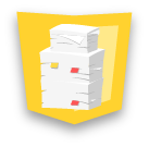 yellow shield stack of paper icon