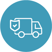 blue transport truck icon